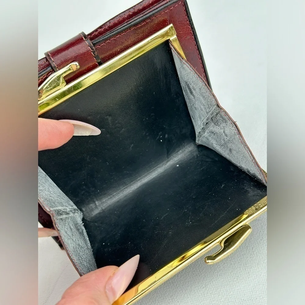 Bosca Bi-fold Wallet/ Red Hand stained hide